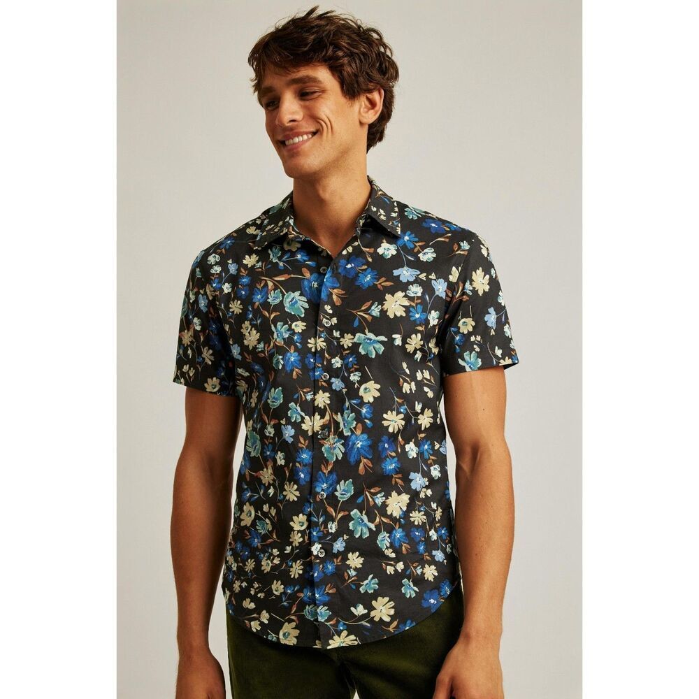 Bonobos Stretch Riviera Short Sleeve Men's Shirt Athletic Fit Long XXL 282864